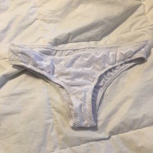 XL Roxy White Crocheted Bikini Bottoms